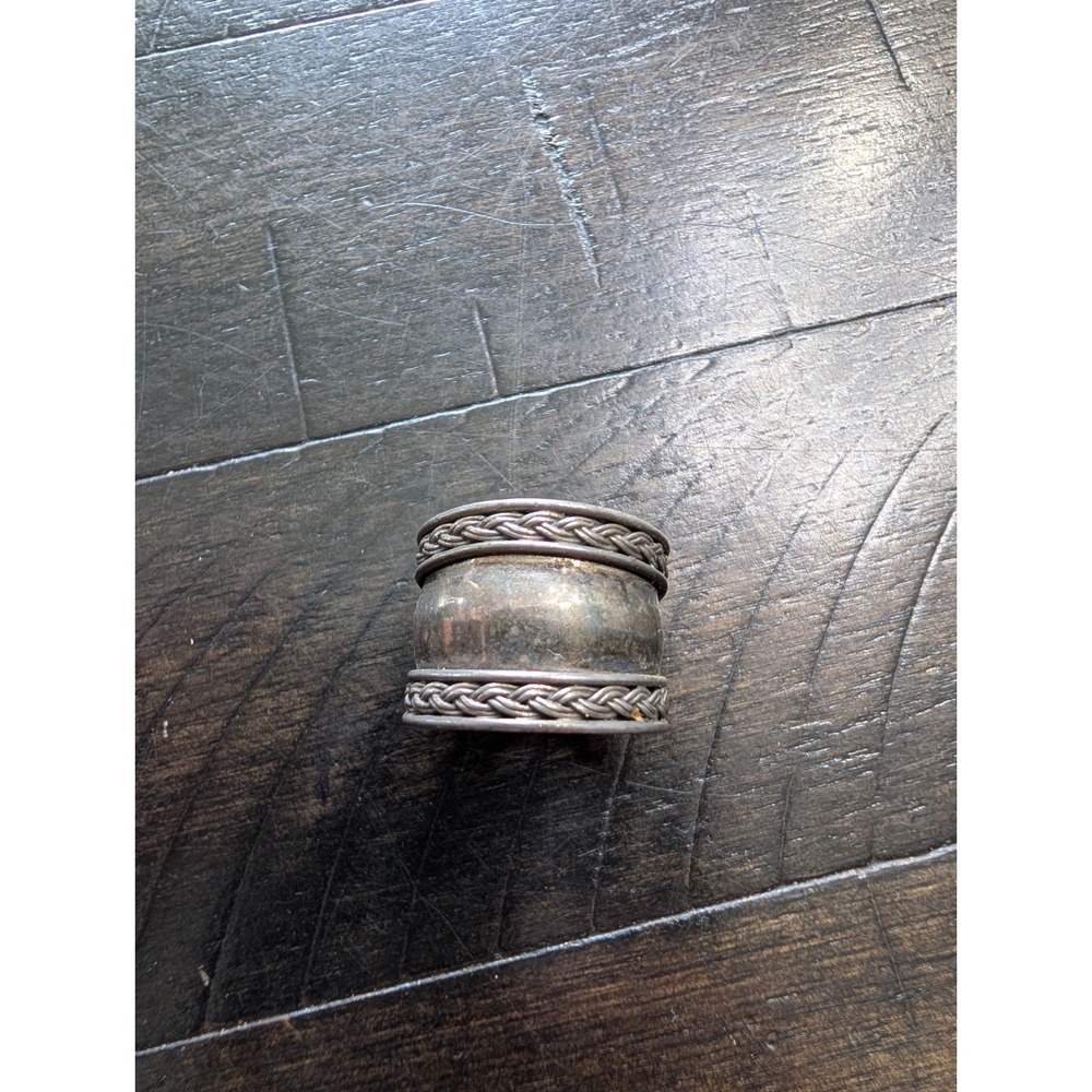 Sterling Silver 925 BA Braided Cigar Band Ring Sz 6 4.89 Grams